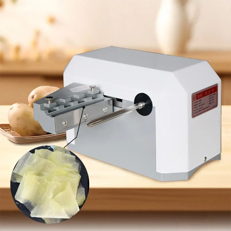 Commercial Electric Slicer, Potato Slicer, Fully Automatic Vegetable and Fruit Julienne/Net-Cut Slicer, Hot Pot Ingredient Proce