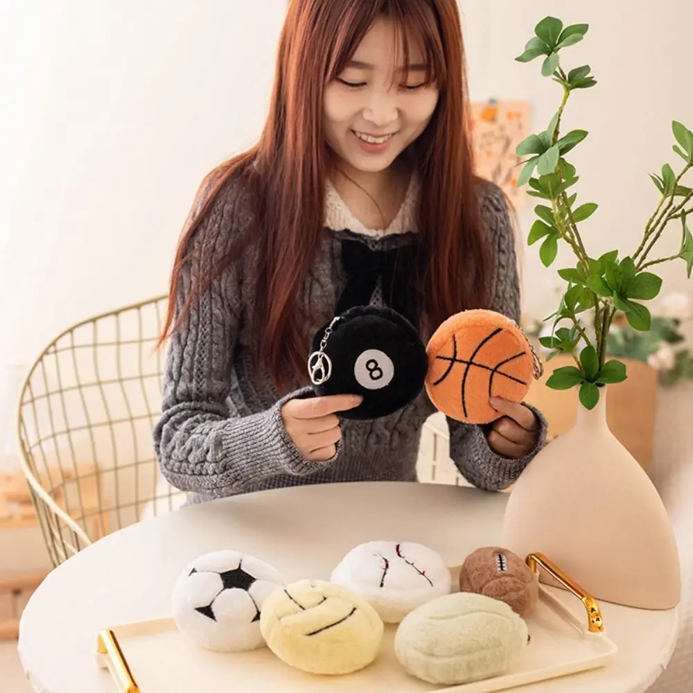 

Plush Basketball Plush Toy Keychain Football Volleyball Stuffed Football Plush Keychain Cartoon Soft Simulation Soccer Toy