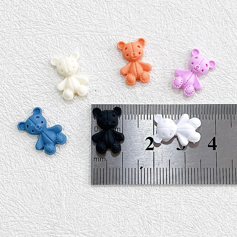 60PCS Kawaii Bear Nail Accessories Charms Parts Cute Cartoon Design 3D Resin Nail Art Decoration Supplies Mancure Decor Product