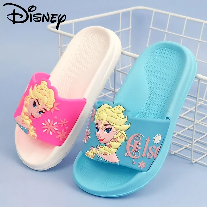 2024 Disney Princess Frozen Elsa Summer Children\'s Slipper Kids Sandals Girls Beach Shoes Waterproof Slippers