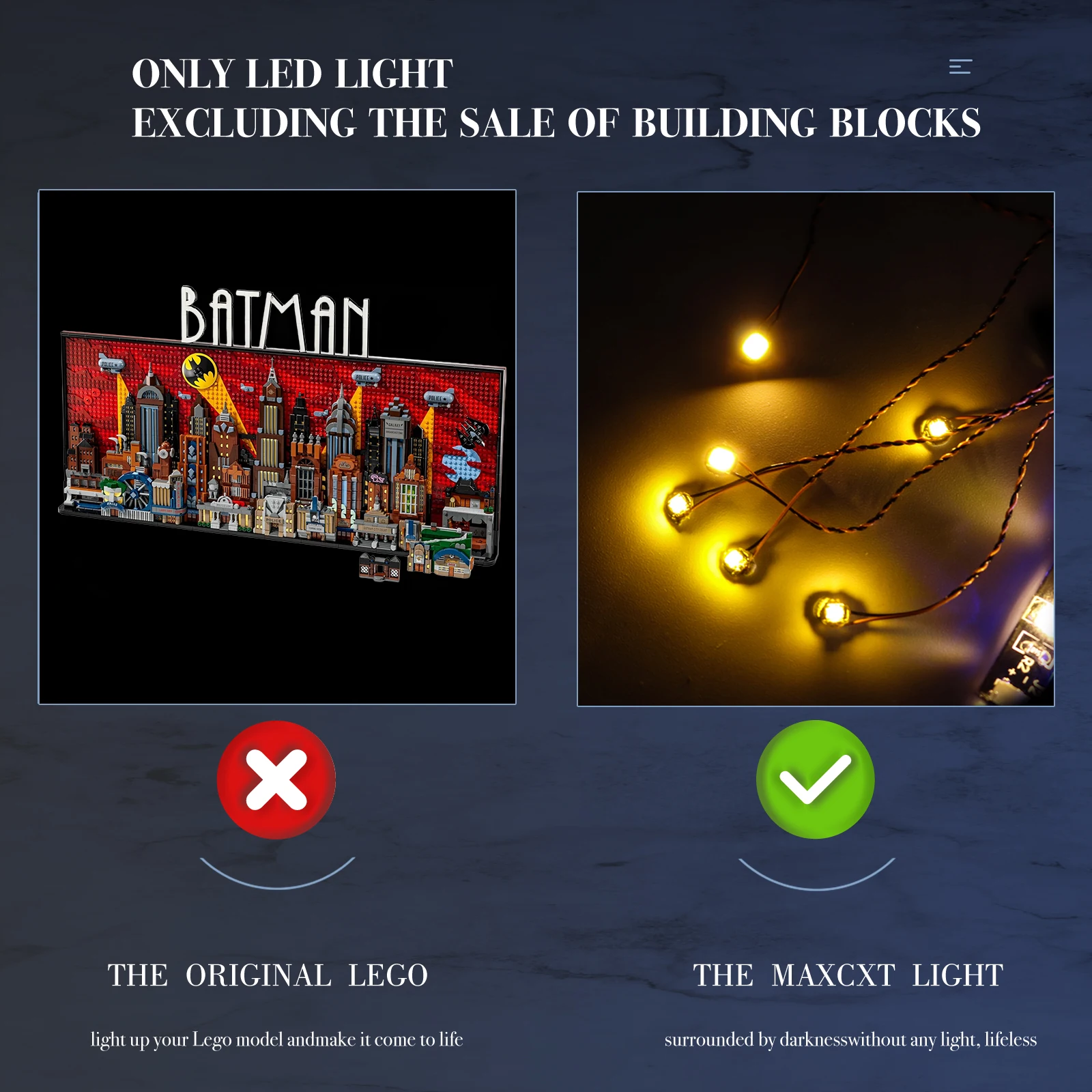 Hprosper LED Light For 76271 The Animated Series Gotham City Decorative Lamp With Battery Box (Not Include Lego Building Blocks)