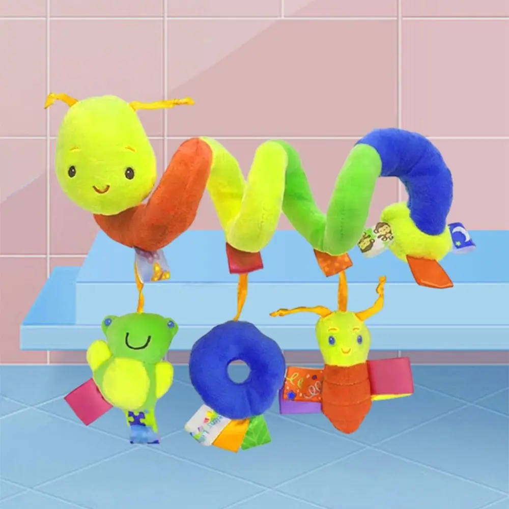 Cartoon Animal Baby Car Seat Toys Plush Multicolored Baby Bed Stroller Bell Toys Hanging Bells Soft Spiral Hanging Baby Toy