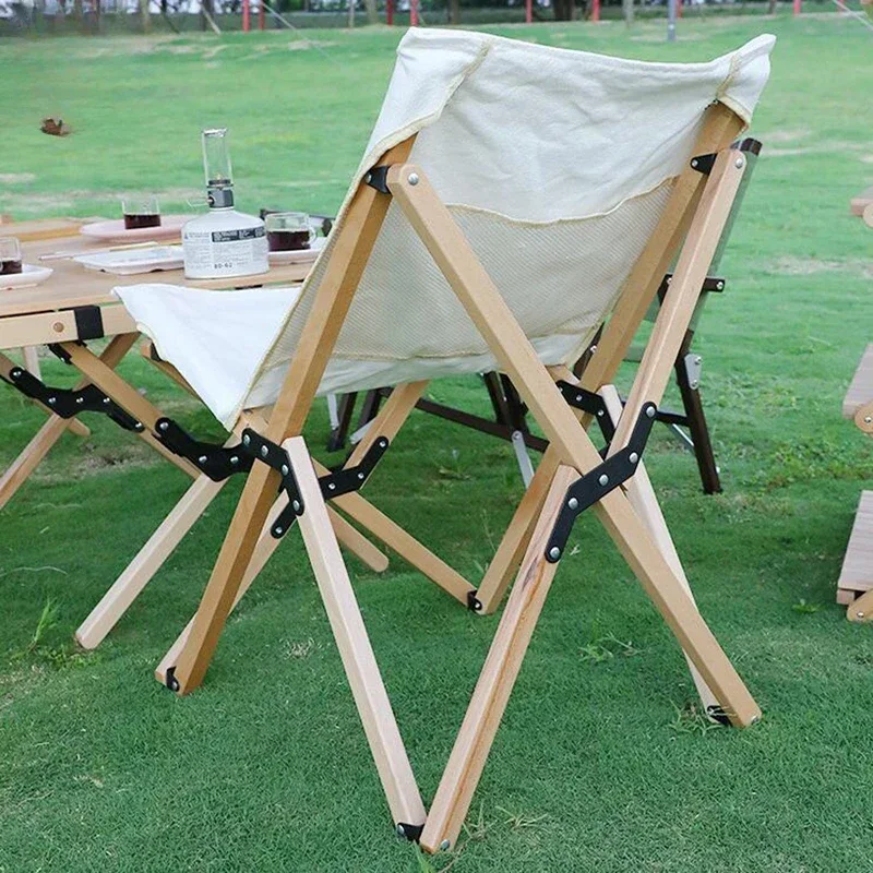 

-Outdoor Camping Chair Portable Folding Chair Wood Backrest Chairs Camping Fishing Picnic Beach Chair