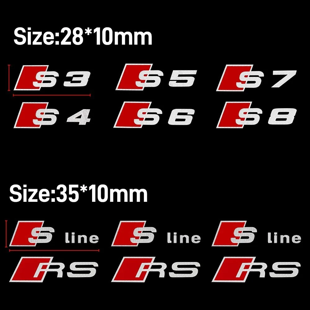 Car Interior Sticker Central Control Decals Emblem Badge for Audi SLINE RS S3 S4 S5 S6 S7 S8 A4 B7 B8 B9 A3 8P 8V 8L A5 A6 C6 C5