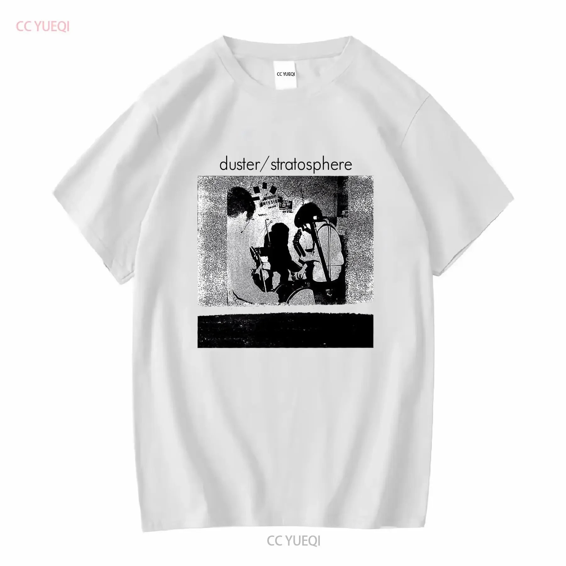 Duster Stratosphere Band White Cotton T shirt VN0574 long or short sleeves vintage Washed Casual streetwear