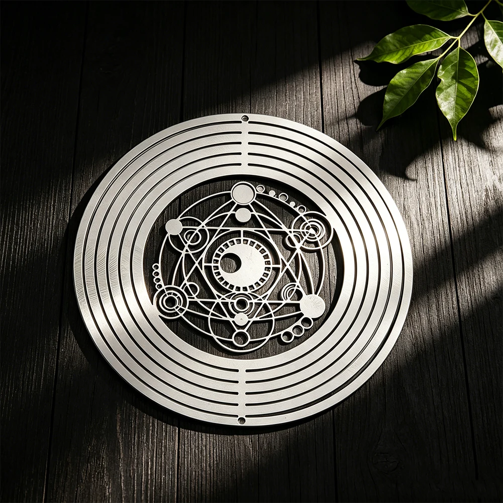 Jewish Star Of David Hexagram Sacred Geometry Rotating Stainless Steel Wind Spinner Angel Wind Chime Garden Window Decor Gift