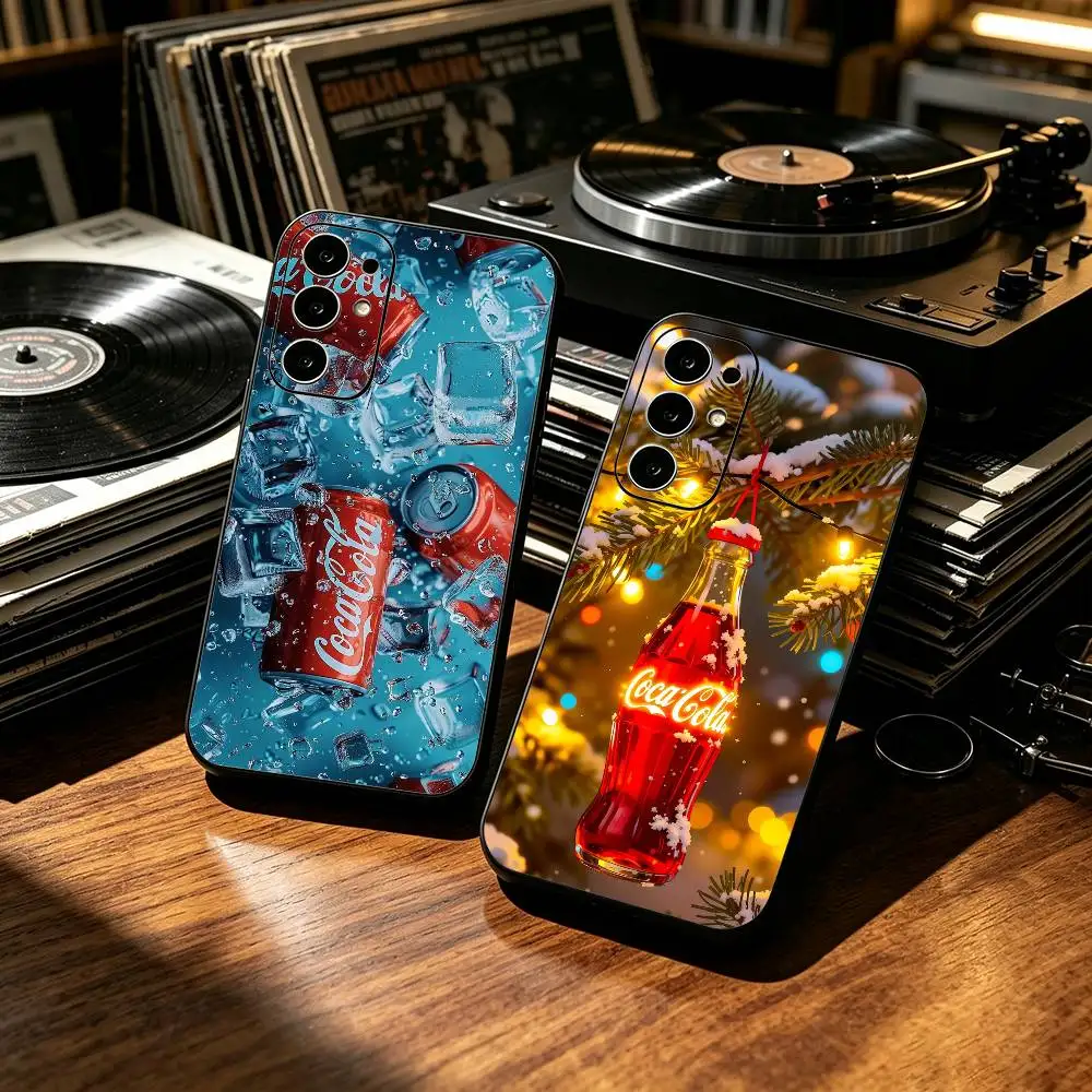 C-Coca D-Drinks C-Cola  Soft Silicone Case for Samsung S26, S24, S21, S22, S23, S30, Ultra, Plus, FE, Lite-Black