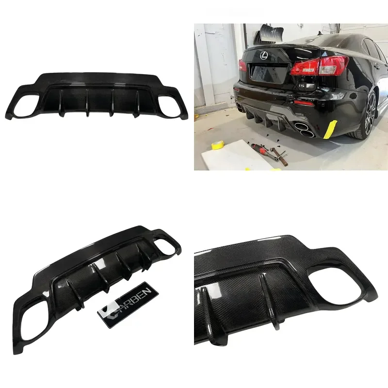 for Tom V2 Style High Quality Carbon Fiber Diffuser Rear Bumper Lip for Lexus ISF