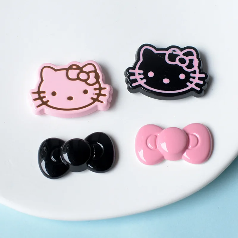 5pcs cute hello kitty bow cartoon resin flatback diy kawaii resin accessori artigianato materiali scrapbooking abbellimento