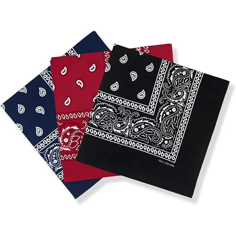 1-4 Pcs Men Women Cotton Bandana Hairband Cowboy Mens Biker Sports Headwear Wrist Hairwrap Single Sided Head Wrap Scarf Paisley