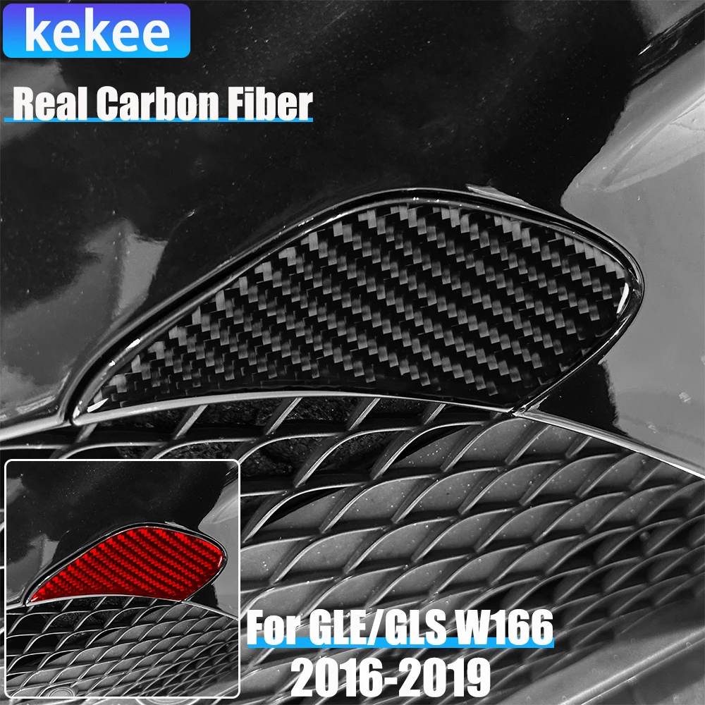 

Автомобильные аксессуары из настоящего углеродного волокна, накладка на передний бампер, мягкая наклейка для Mercedes-Benz W166 GLE/GLS 2016 2017 2018 2019