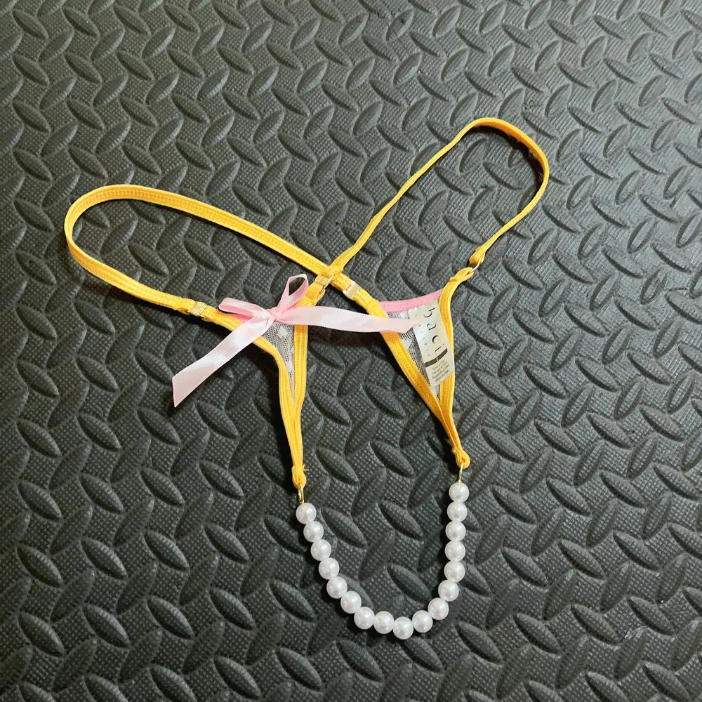 Unique Pearl Panties Women Crotchless Femme Thong G-Strings Bdsm Bondage Briefs Underwear Sexy Lingerie Adult Sex Game Couples