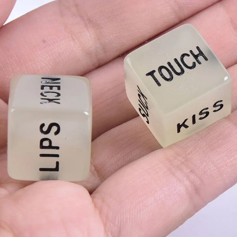 2PCS Glow In Dark Love Dice Toys Adult Couple Lovers Games Aid Sex Party Toy Valentines Day Gift For Boyfriend Girlfriend