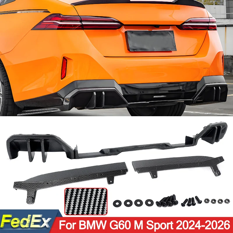 Diffusorlippe Carbon-Look für BMW I5 G60 Heckstoßstange M Sport 530i 530e 540i 530i xDrive 540i xDrive 2024 2025 2026 Heckdiffusor