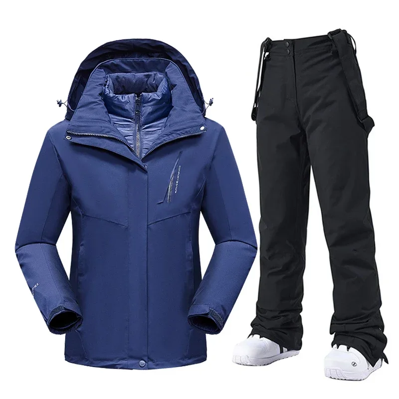 

Ski Wear Men's Winter Ski Suit Thickened Warmth Down Jacket and Pants Waterproof Snow Skiing Equipment Snowboard Jacket Men