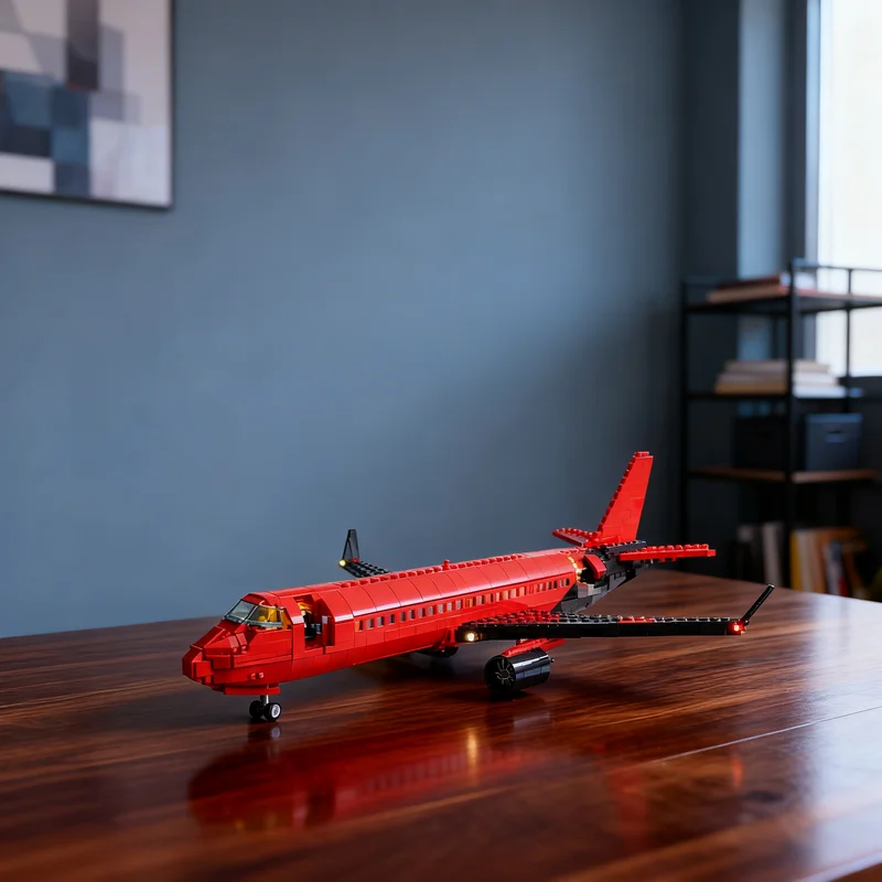 2827 peças MOC Embraer E 195 Avião Branco Modelo de Aeroporto Blocos de Montar Criativos para Exibição Presente Colecionável Decoração Premium para Crianças e Adultos