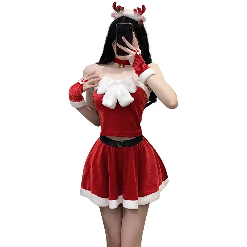 2025 welk Christmas dress, female cos dress New Year dress sweet Internet celebrity Halloween performance dress set S9