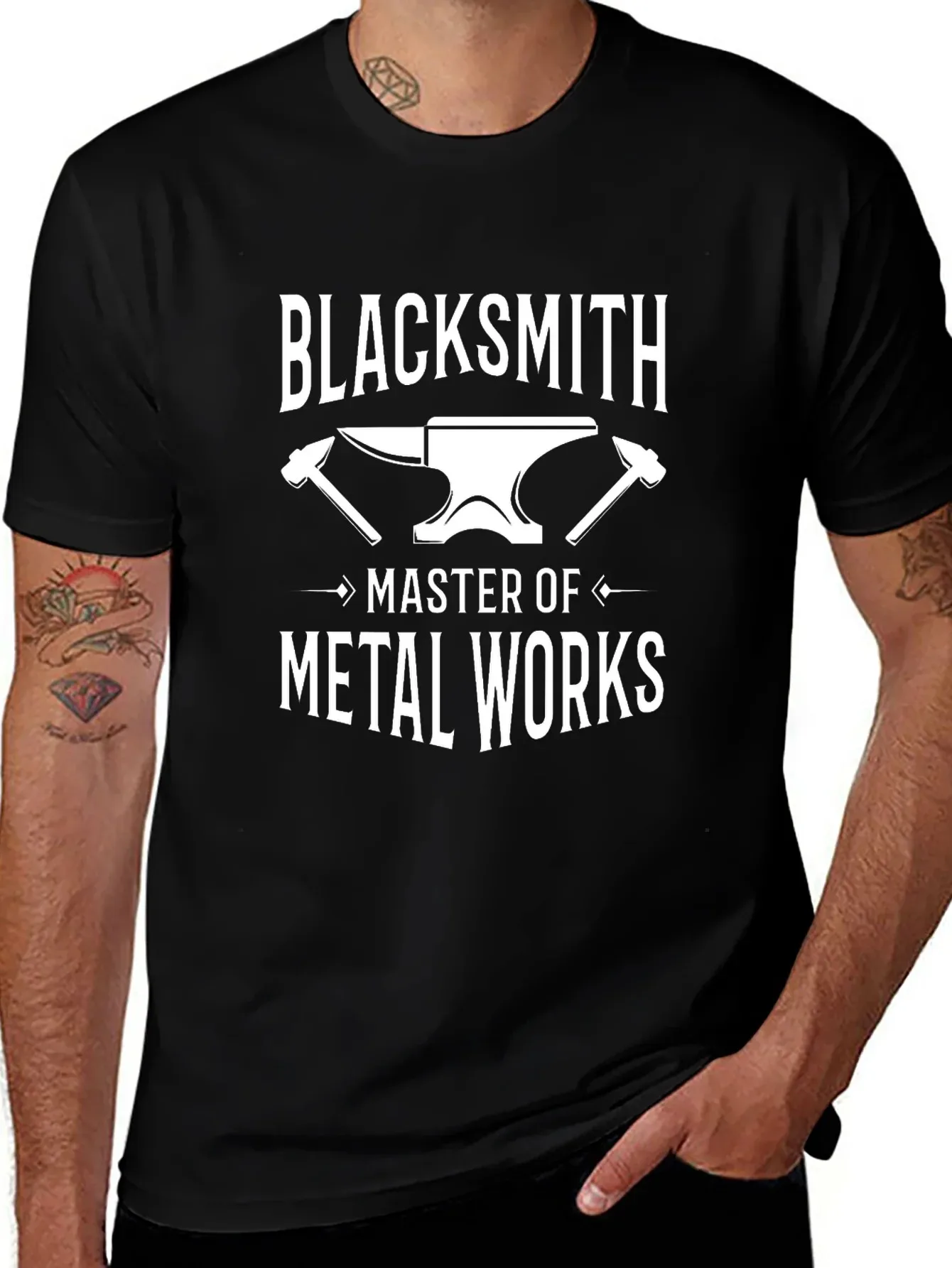 

Blacksmith Master of Metal Works Men's T-Shirt Short Sleeve Cotton Tees Funny Tops Summer Sports T-shirt Men Oversize Clothing