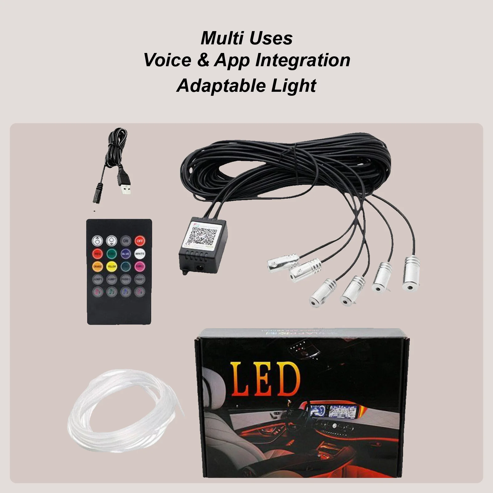 

Car Light Strips 26.25ft APP Control Wireless Lighting Car Interior LED Strip For Men Women Truck Trailer Vehicles Automotive