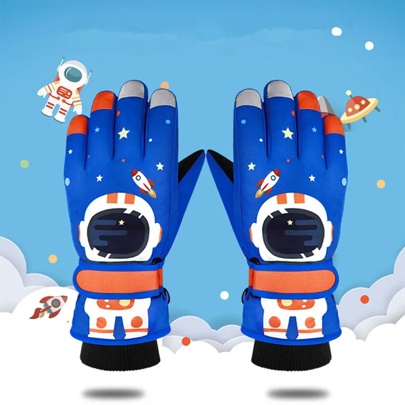

Kids Gloves Winter Boys Snow Gloves Boys with Touchscreen Waterproof Ski Winter Gloves Outdoors Warm for Children for 4-13 Years