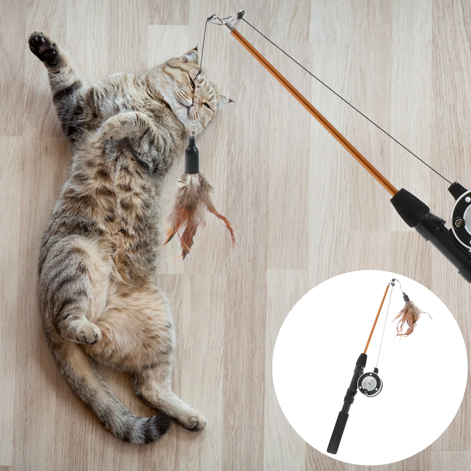 

Adjustable Teaser Durable Funny Plaything Pet Supply Accessory For Kitten Plaything Interactive Teaser Fishing Rod Kitten