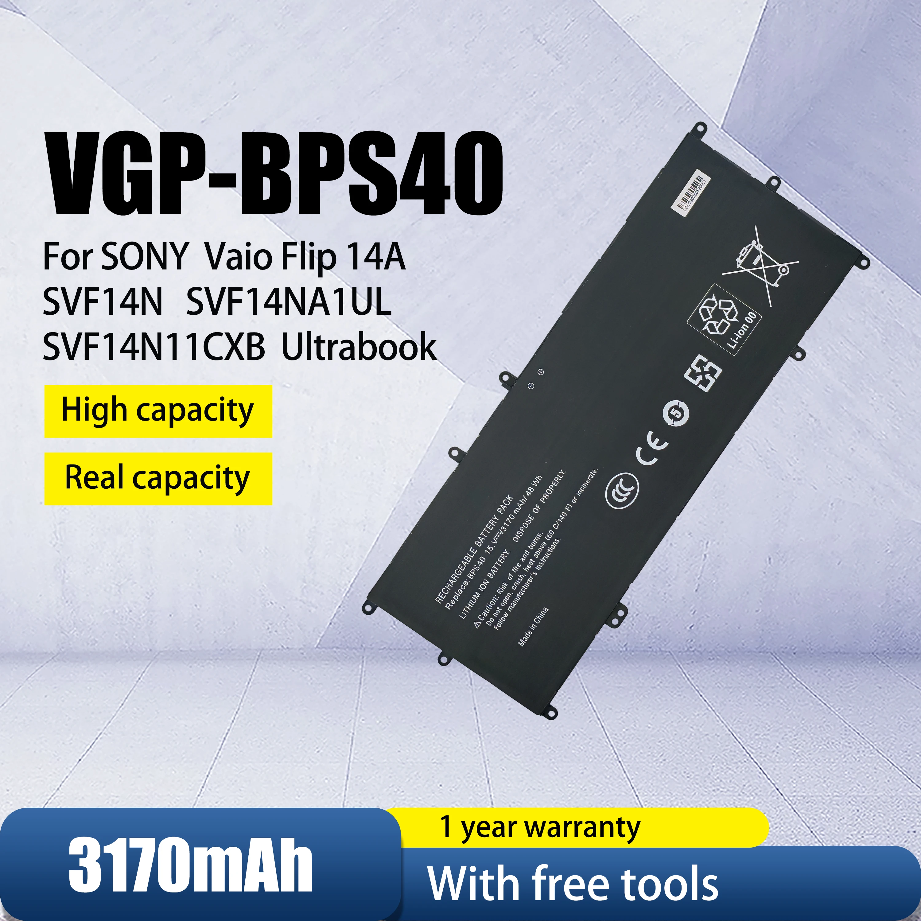 

Оригинальное качество VGP-BPS40 аккумулятор для ноутбука SONY Vaio Flip 14A SVF14N SVF 15A SVF15N17CXB VGP-BPS40 аккумулятор для ноутбука