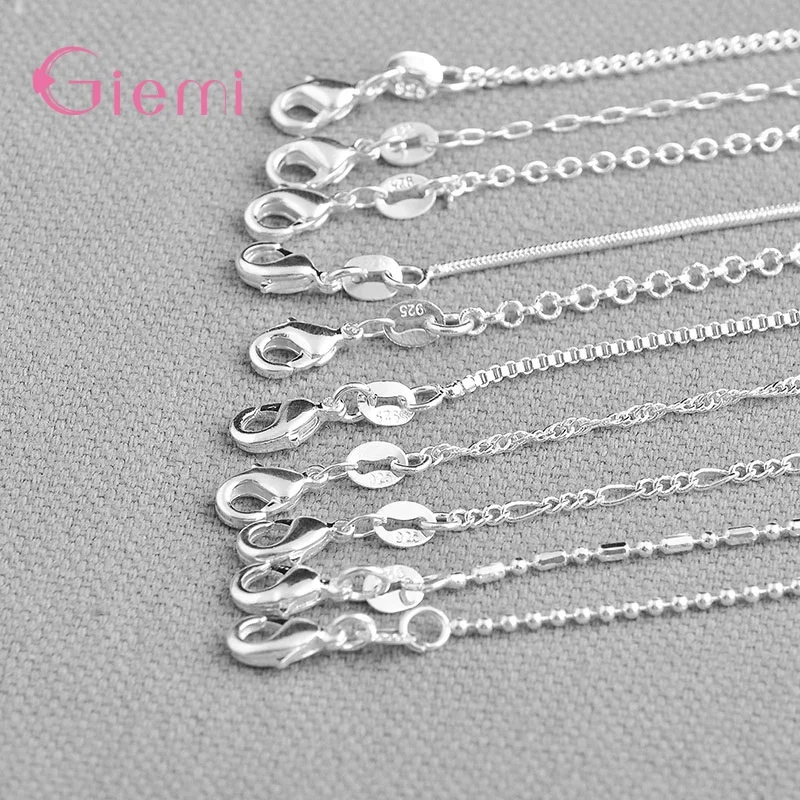 

Direct Deal Big Promotion 5PCS Diverse 16-30 Inch Necklace Chain Hot Sale For Young Girls Boys 925 Sterling Silver Jewelry