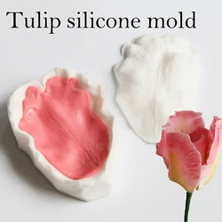 2Pieces Tulip Petal Silicone Mold Cake Decorating Tools Veiner Mold Gumpaste Mold, Sugarcraft, Resin Clay Moulds