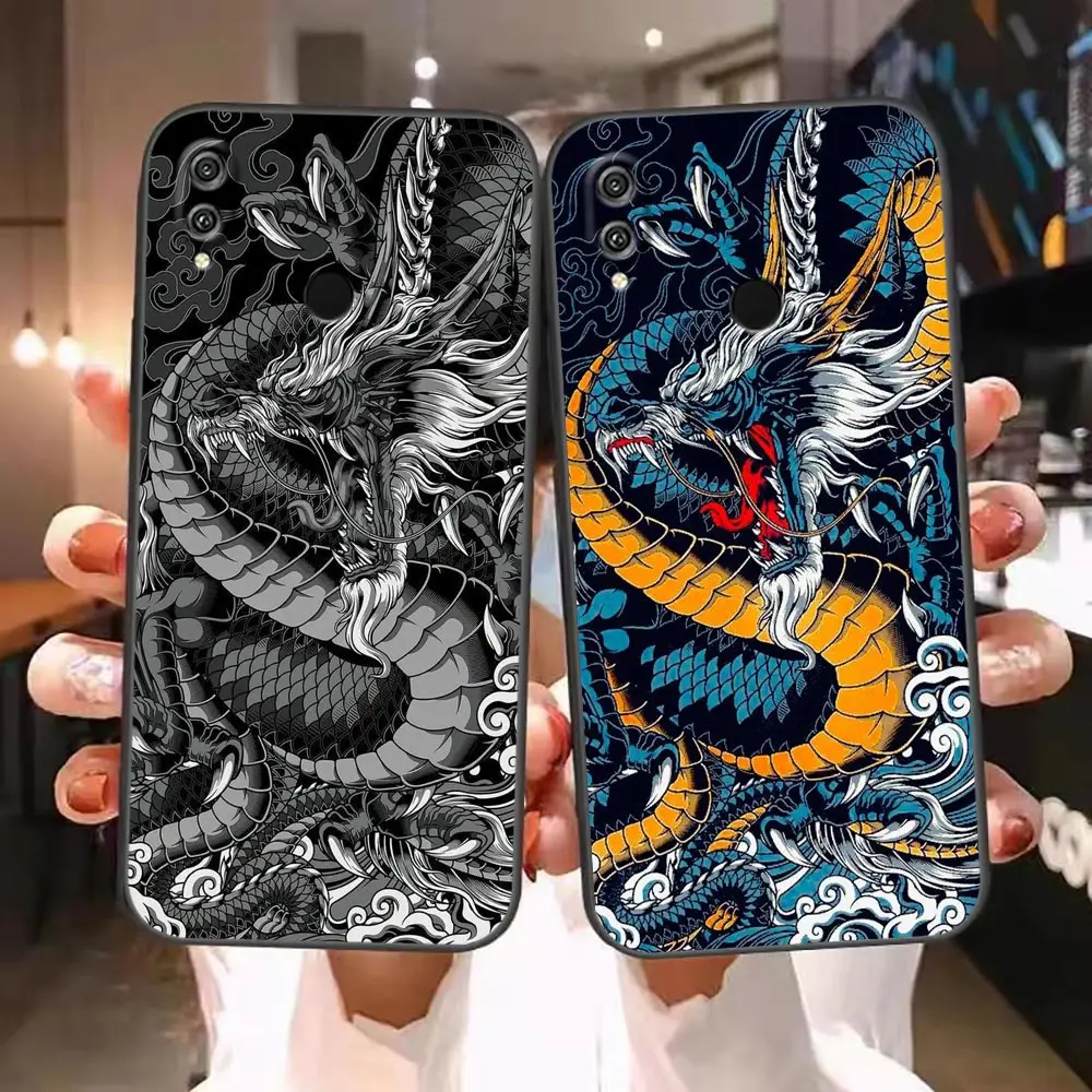 Mythical Dragon And Tiger Phone Case For Huawei Honor X50 X40 X30 X20 X10 X9 X9A X8 X7 V40 Magic 3 4 5 Case Funda Coque Shell