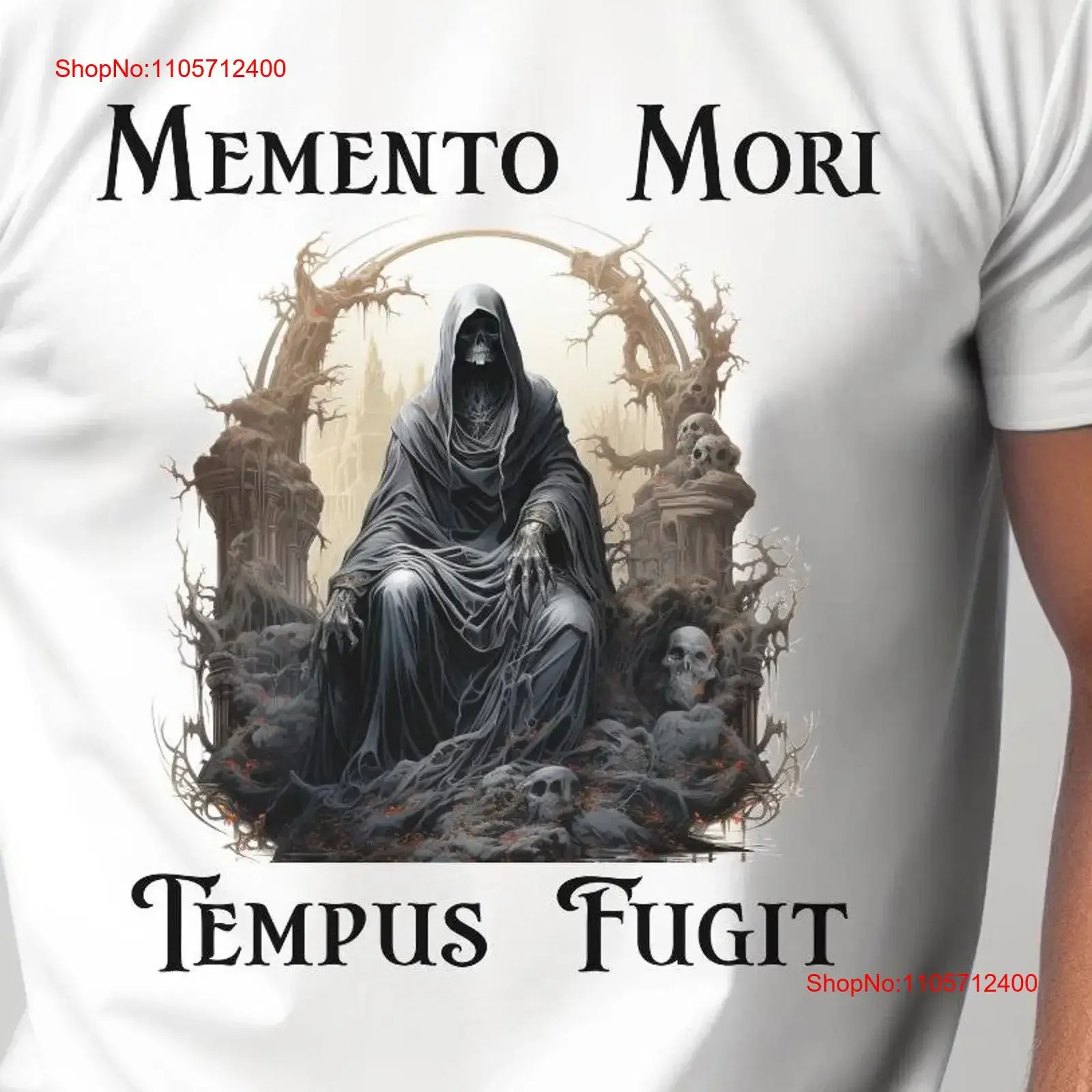 Memento Mori Tempus Fugit T Shirt Time Flies Remember Death for Him her Inspirational Motivational vintage Washed Stylish homme