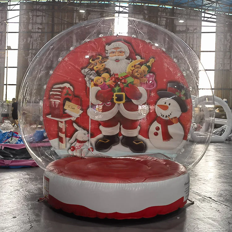 Commercial giant transparent pvc bubble human customized christmas house snow globe inflable navideno