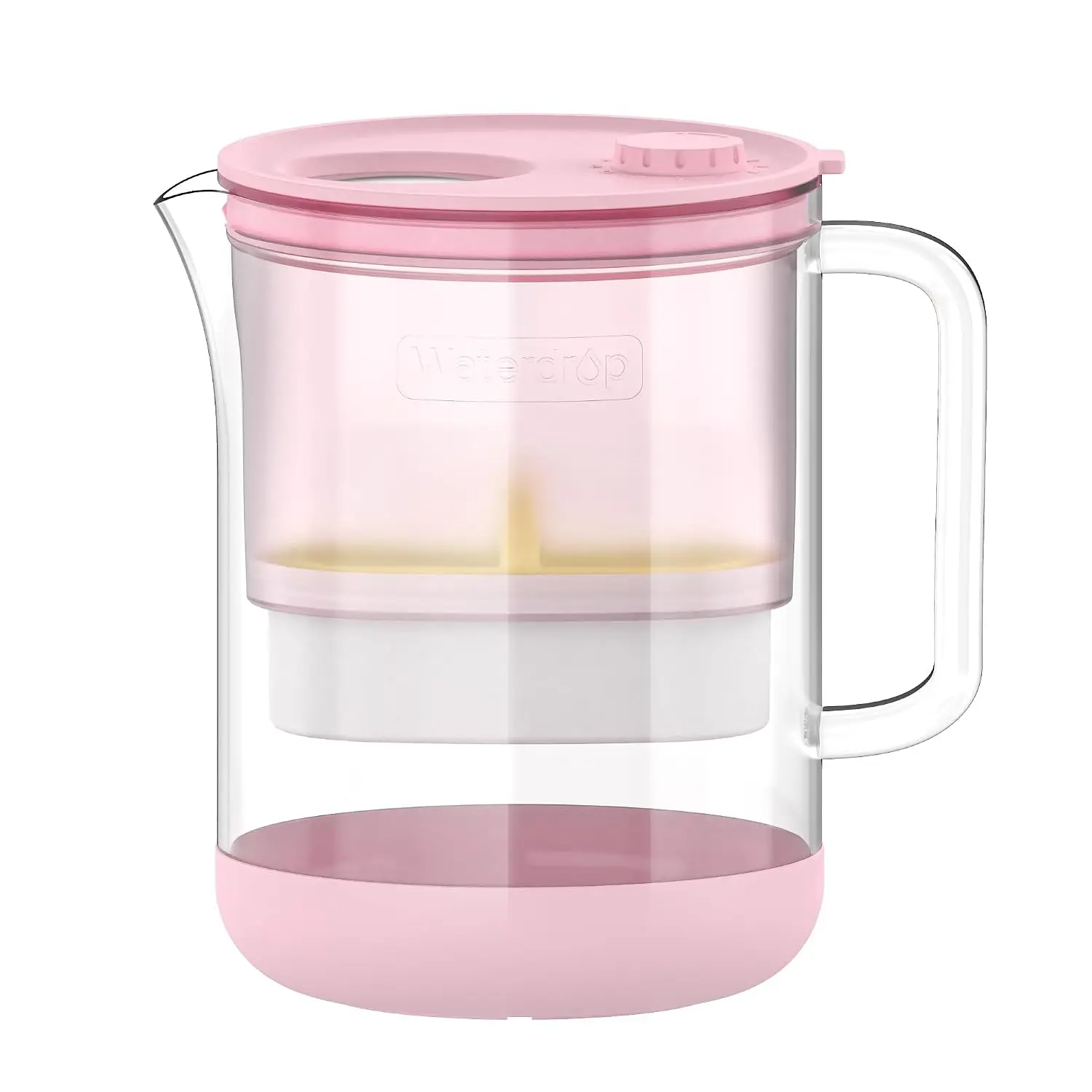 Waterdrop PT-72W Glass Water Filter Pitcher, 7-Cup, Eco-Friendly, NSF/ANSI 53, 42 & 372 Certified Filter, Reduces PFOA/PFOS, Chlorine, Cadmium, Copper & Mercury, BPA-Free, Easy to Clean