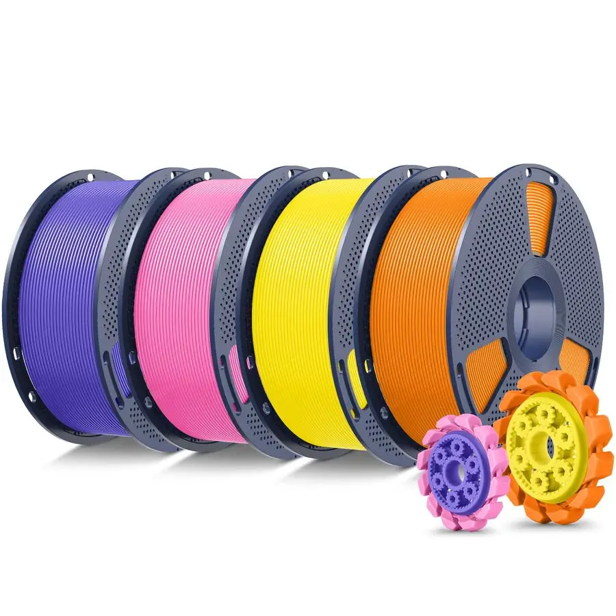 

PLA2.0 3D Printer Filament Bundle, 4KG Upgrade PLA Filament 1.75mm, Tougher and Stronger, Dimensional Accuracy 0.02mm, 1KG per S