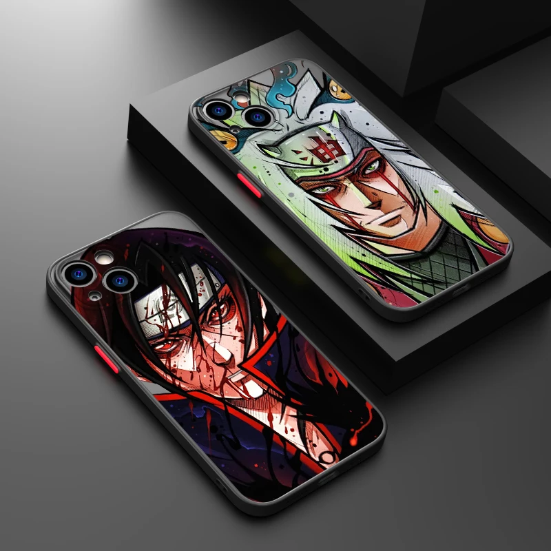 Naruto Japanese Anime For Apple iPhone 15 14 13 12 11 mini Pro Max 8 7 6S 6 XR X XS Plus Frosted Translucent Phone Case