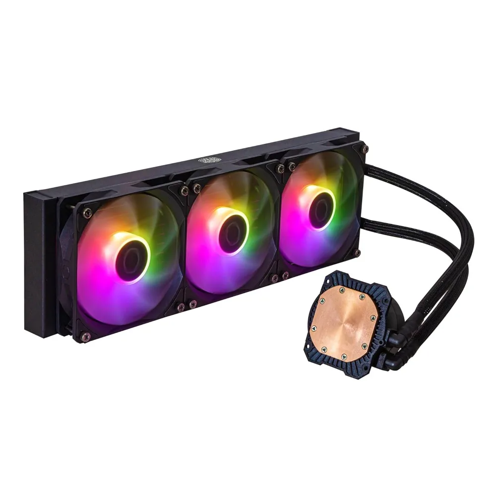 مبرد سائل Cooler MasterLiquid 360L Core RGB CPU مع مضخة مزدوجة الغرفة، مشعاع محسن، ومراوح RGB مقاس 120 مم