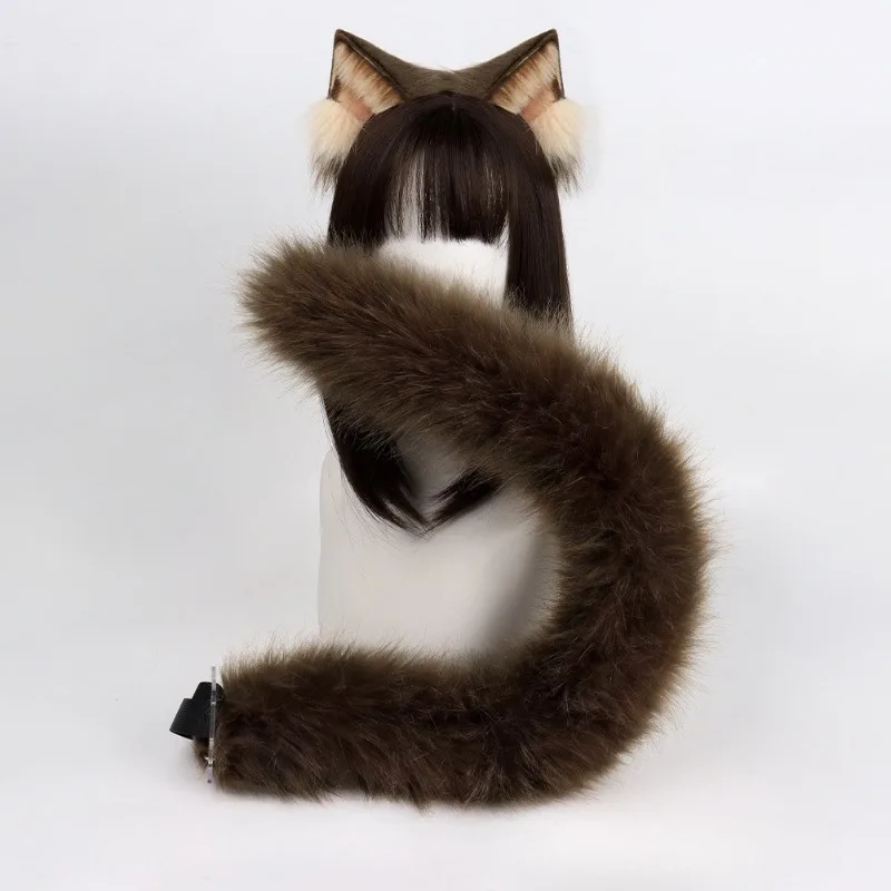 Cat Ears and Tail Set Cute Lightweight Halloween Costume for Stage Performance Festival Animals Themed Parties Party Carnival