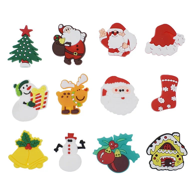 PVC Shoe Charms Accessories SantaClaus Snowman XmasTree Shoe Decoration Buckles Accessories for Clogs Sandals X-mas Gifts Buckle