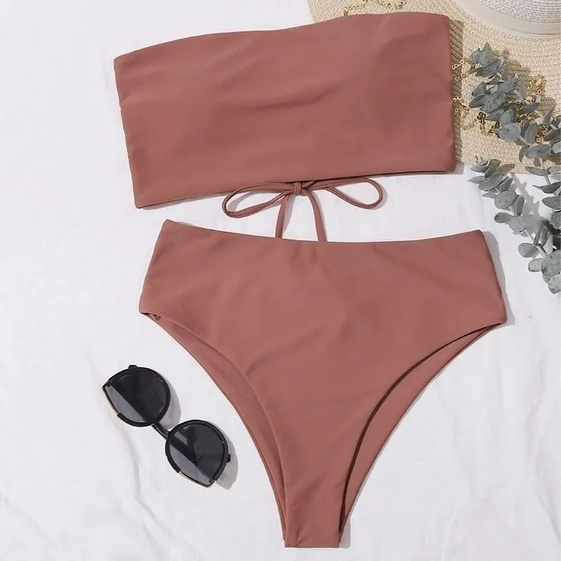 البرازيلي ثونغ ملابس السباحة حمالة مثير بيكيني مطبوع ملابس للنساء 2025 جديد ثوب السباحة بلون العصرية الصيف Biquini