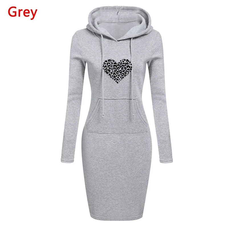 Printting Love Women's Knee Dresses Hoodie Slim Solid Colour Hoodie Dress Winter Spring Commute Normcore Vintage Vestidos