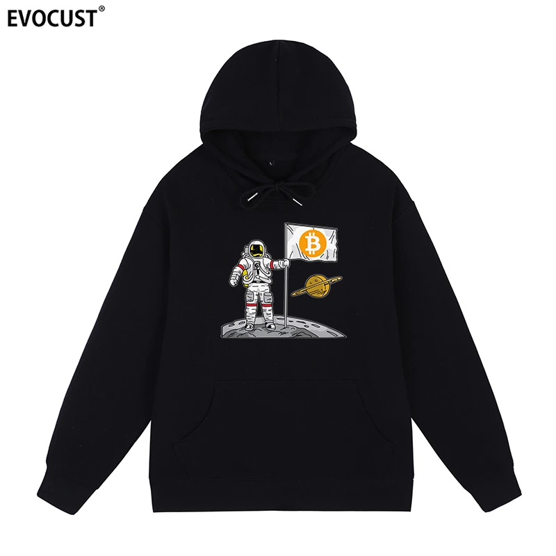 Bitcoin space moon Blockchain Litecoin Ripple Ethereum Streetwear Hoodies Sweatshirts men women unisex Cotton