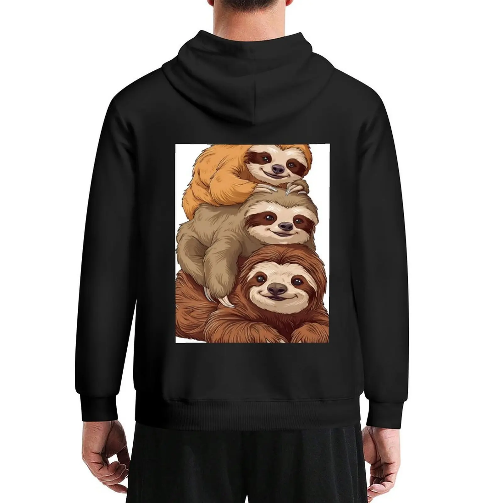 

funny sloth, sloth stack Hoodie autumn jacket men mens clothes men's clothes graphic t shirts men oversized hoodie