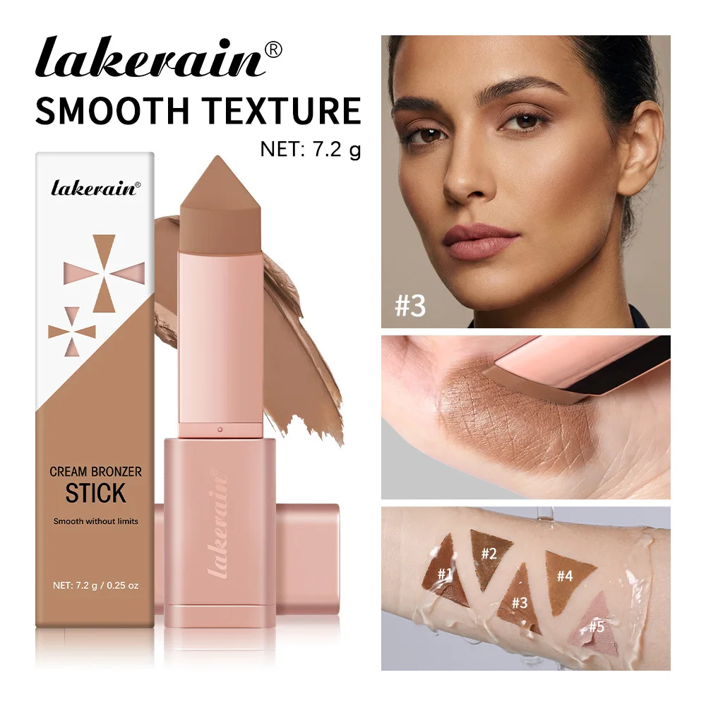 Triangular Cream Contour Stick, Multi-use Bronzer Highlighter for Facial Shaping & Brightening Makeup