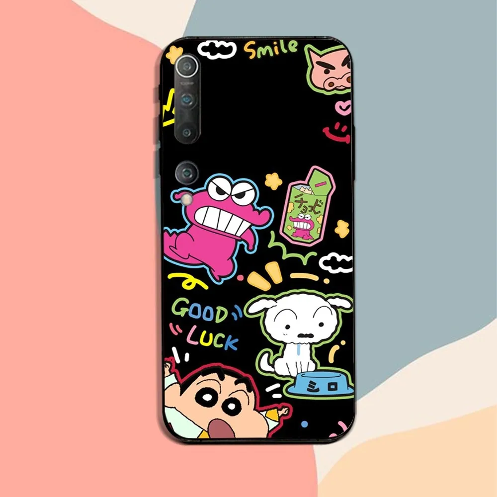 جراب هاتف C-Crayon S-Shin-chan لـ Xiaomi 11 ، Redmi Note 11 ، 5G ، 8T ، 9A ، 9 ، 10T ، Note8Pro ، Note9 ، 12 Super ، Black