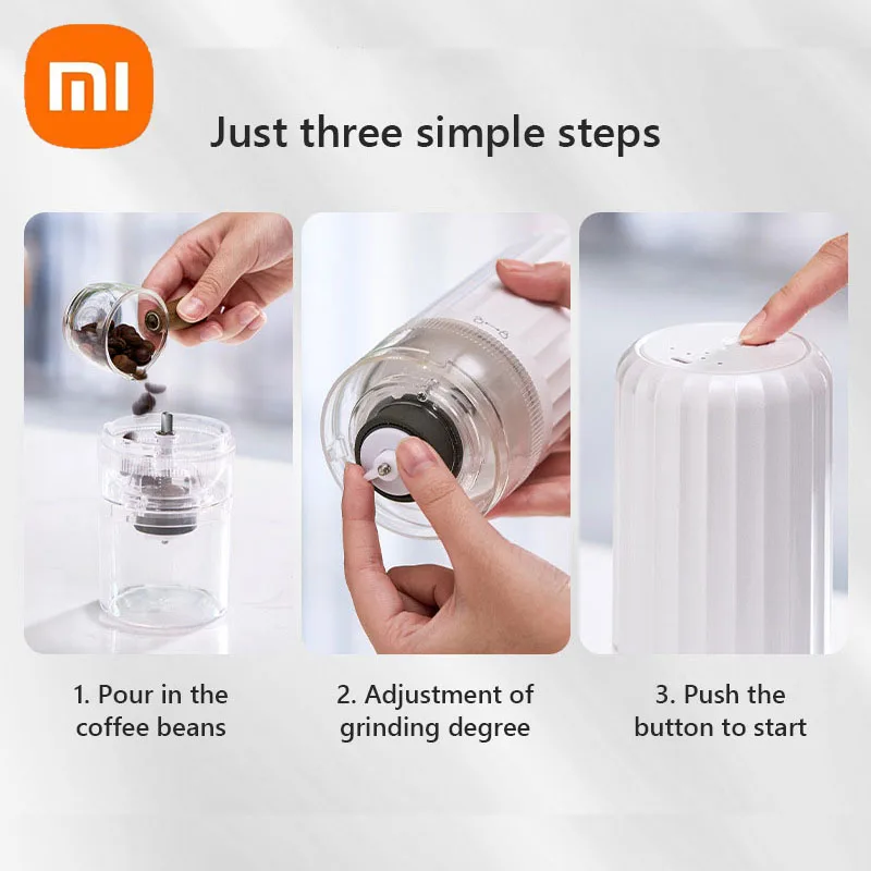 Xiaomi Wireless Portable Electric Coffee Grinder USB Charging Stainless Steel Coffee Machine Mini Coffee Maker for Home Office