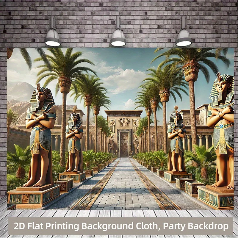 Ancient Egyptian Pharaoh Temple Backdrop Tapestry Polyester Party Background Decor Photo Studio Prop Screen Cloth Decoration