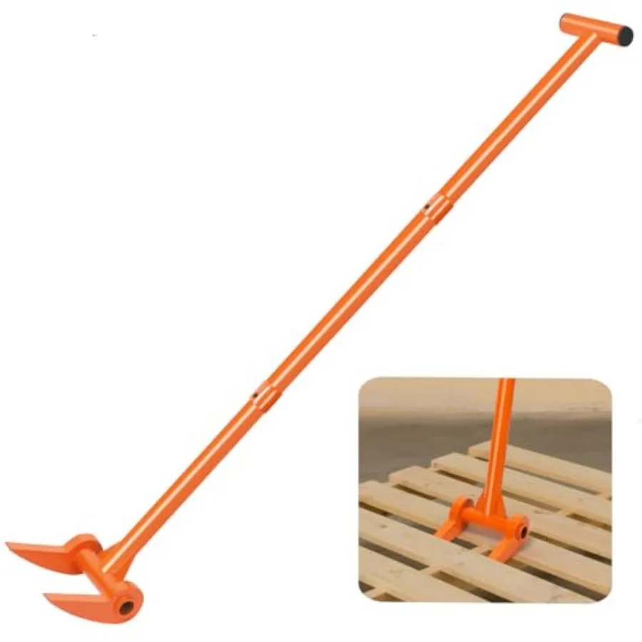 

AugFir 48" Pallet Buster 110 Degree Decking Pry Bar Heavy Duty Carbon Steel Deck Board Removal Tool for Deck Pallet Standing Ha