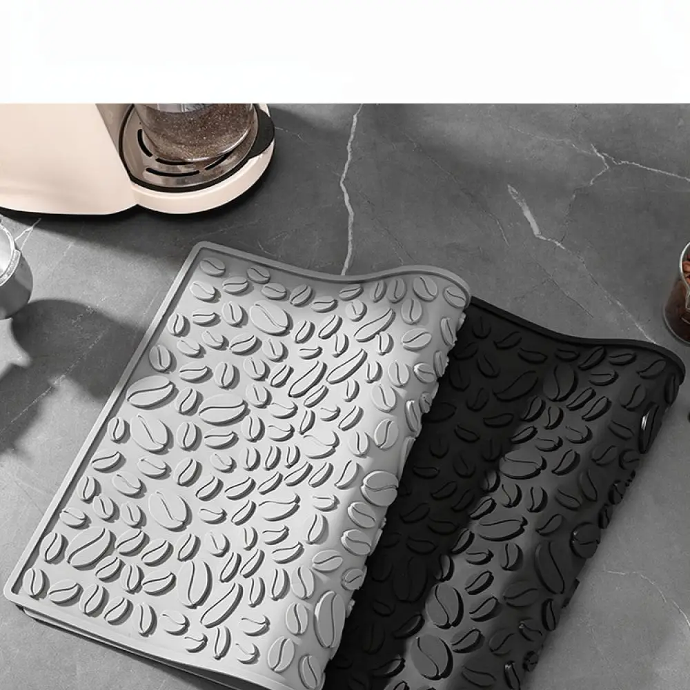 Anti Slip Silicone Bar Mat Coffee Station Drying Pad Heat Resistant Kitchen Drain Tray Protective Tableware Mat For Home