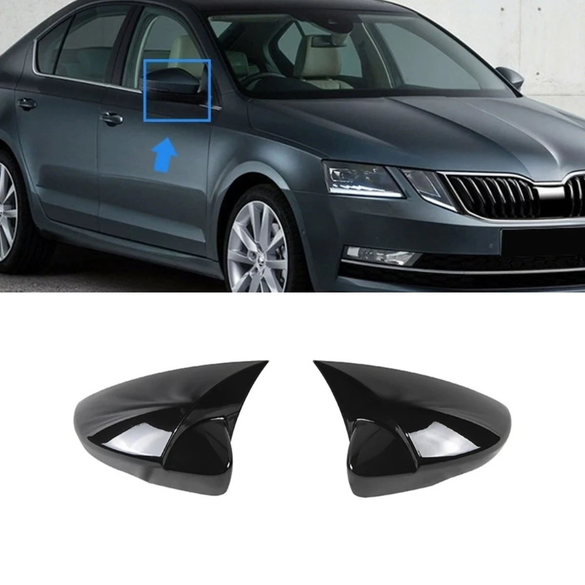

Car Rearview Cover Protect Side Rear View Mirror Cover Mirror Caps For Skoda Octavia 2015-2017 Body Kit Car Accessories