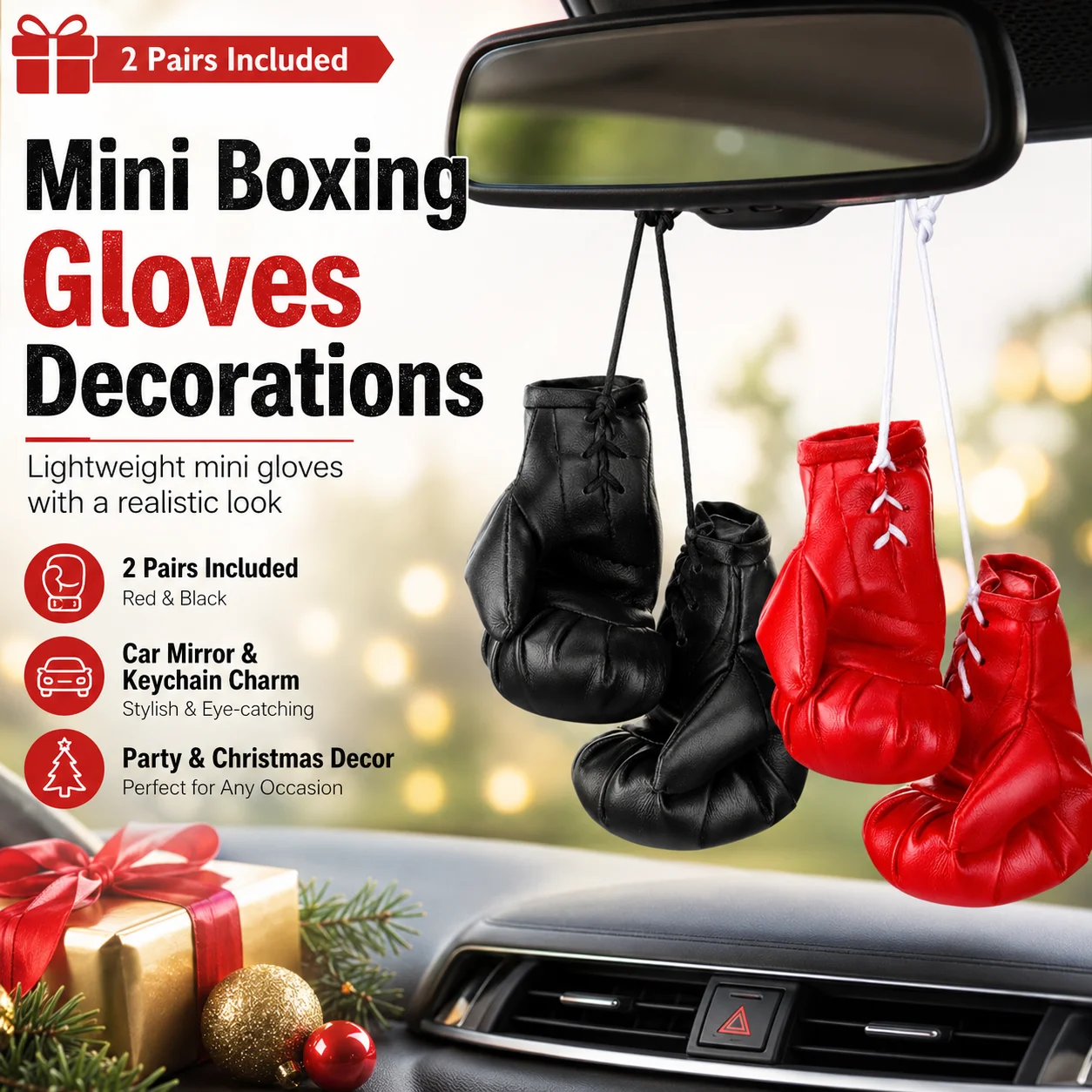 Car Accessories Walmart - 1 Pairs Mini Boxing Gloves Car