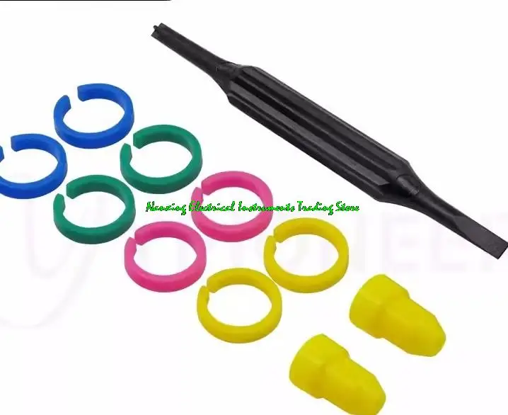 Universal oscilloscope probe accessories: ground wire/marker coloured ring/capacitor adjustment screwdriver/hook for P2200 P6100